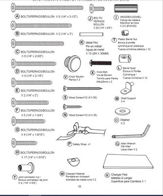 Storkcraft Portofino Crib Parts and Owner's Assembly Instructions Manual Diagram