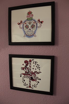 Gothic skull baby nursery wall art