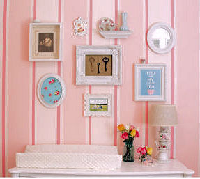 DIY teacup nursery lamp in a pink baby girl nursery theme room