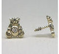 gold teddy bear diamond baby earrings children girls stud jewelry