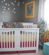 A slightly different baby girl's nursery decorated without lace or pastel pink.  