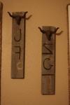 WESTERN NURSERY WALL HANGINGS DECORATED WITH LONGHORN STEER HORNS AND OUR FAMILY'S CATTLE BRAND