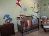 Baby Boy's Dr Seuss Nursery with Trend Lab Crib Bedding Set and Wall Art Painted by Dad