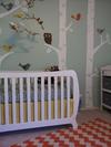 DIY birch tree nursery wall mural hand painted by mom