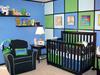 Hip to be Square Modern Blue, Lime Green and Black Baby Boy Nursery Design