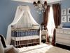 Baby Boy's DIY Blue and Brown Nursery Decor with Metallic Silver Furniture