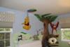 A complete view of our mural painting in our baby's Winnie the Pooh nursery