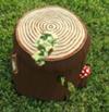 Wool Forest Theme Tree Stump Mushroom Nursery Ottoman 