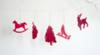 Red Felt Garland Forest Friends Baby Nursery Wall Decorations Reindeer Santa's Sleigh Christmas Tree 