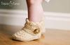 Crochet Baby Ankle Boot with Shell Stitch Edging for a Baby Girl 