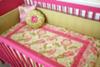 Our Hot Pink Crib Custom Made Pink and Green Fabric