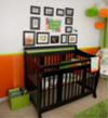 Modern Gender Neutral Black, Orange and Lime Green Baby Nursery!