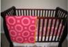 Pottery Barn Emmy Monkey Crib Bedding Set Baby Nursery Pictures in Hot Pink, Orange, Pastel Pink and White