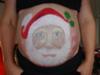 Santa Claus Tummy Art!  Christmas Holiday Pregnant belly painting 