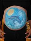 Dolphin Pregnant Tummy Art!  Serene Ocean Pregnant belly painting 