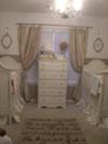 Elegant neutral boy and girl twins nursery design in beige, brown, tan and antique white