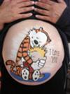 Calvin and Hobbs Pregnant Belly Paintings