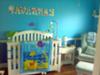 Our Baby Crib With Ocean Wonders Nursery Bedding Custom Ocean Wonders Wall Letters, Bubbles Lamp, Turtle Nightlight Sea Green Glider With SWIM Pillow  