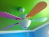 Nursery ceiling fan with custom painted fan blades to match our ocean theme nursery colors