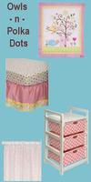 Pink owl and polka dots baby girl nursery theme decor