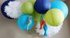 aper Lanterns, Pom Poms and Colorful Fabric Birds Baby Nursery Mobile