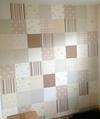 DIY Patchwork Wallpaper in Neutral Colors for a Baby's Nursery Room