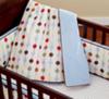 Stylish Polka Dot Baby Crib Bedding Set for a Red White and Baby Blue Nursery
