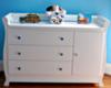 White Baby Dresser with Glass Pulls