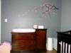 Baby Changing Table in the Nursery with Cherry Blossom Wall Decal