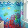Colorful sea creatures and fish baby nursery room wall mural 