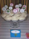 Custom PInk and Green Cupcake Toppers and Dessert Table Cards by Serena Baker of Rylie Boo Events Phoenix Arizona