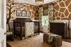 Jungle safari theme giraffe print nursery wall mural painting in our baby boy's nursery room