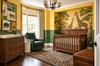 Safari Theme Baby Nursery with DIY Giraffe Wall Mural