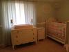 Dresser/Changing Table, Ruffled/lace curtains and Wall Decal