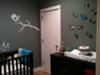Gray Nursery Walls with Butterfly Decorations - Decals -  Bird and Flowers