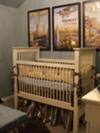 Cole's Vintage Travel Nursery Theme - Baby Boy Nursery in Chocolate Brown Blue Cream and Gold