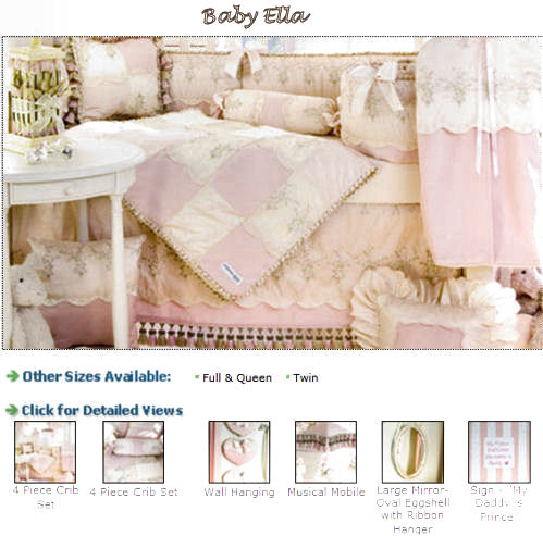 pink and ivory cream white antique vintage french toile baby girl toile baby bedding nursery crib set collection