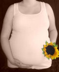 black and white and color sunflower pregnancy picture