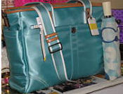 new coach diaper bag teal green blue baby turquoise