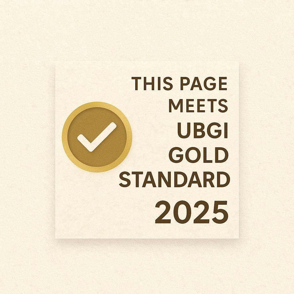 UBGI Gold Standard 2025 verified badge