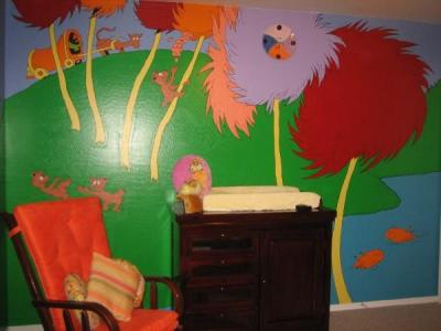 Eco Minded Nursery Wall Mural from Dr. Seuss' Lorax 