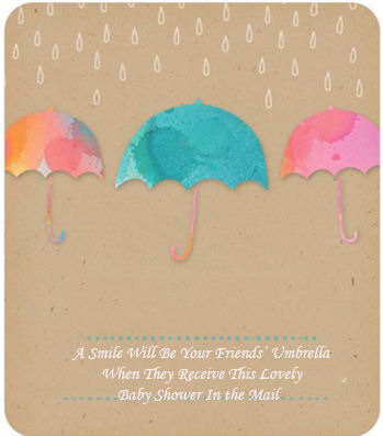 Umbrella baby shower invitation with wording examples