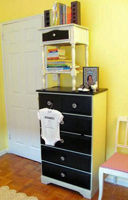 Vintage chic nursery ideas with repurposed furniture