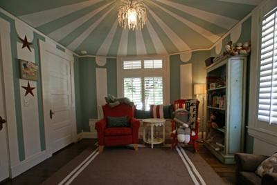 Vintage Circus Nursery with Big Top Ceiling Paint Technique