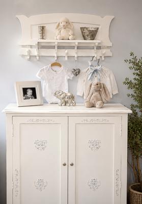 Vintage Antique White and Blue Safari Baby Nursery Theme and Decor