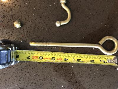 4-Inch Brass Hook and Eye Bolt for Jenny Lind Swing Cradle