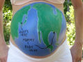 pregnant bikini contest pregnancy pictures picture painted stomach pics funny world globe