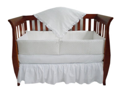 Solid white minky chenille fabric baby nursery crib bedding set