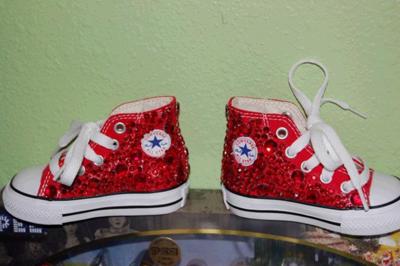 Our baby girl's first pair of ruby slippers.