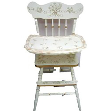 Painted personalized wooden baby high chair